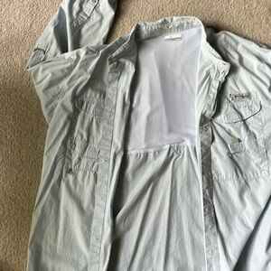 Light blue Columbia long sleeve Fishing shirt- XXL